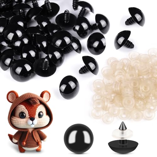 400Pcs Safety Eyes for Crochet Eyes Amigurumi， 14mm Safety Eyes for Stuffed Animals, 200pcs Washers whth 200pcs Plastic Craft Eyes for Crocheting Doll Eyes Making - color: 14MM 400pcs