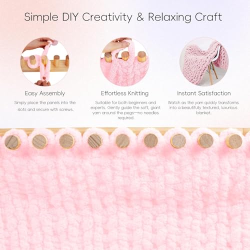 96'' Chunky Yarn Loom, Custom Thick Chunky Knitting Blanket Loom, Extra Large Blanket Loom Knitting for DIY Craft Enthusiasts Beginners - color: 96''