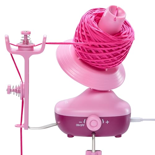 Caydo Electric Yarn Winder, Effortless Yarn Organizer for Crochet Lovers | Auto Winding with Dual Tension Spring Stepless Speed, Compact 7oz Pretty Cake, Ideal Craft Helper for Yarn Enthusiasts Purple - color: Purple