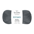 Estako Royal Cotton, 100% Mercerized Giza Cotton Yarn, Fingering, Dark Grey | soft, silky sheen, super fine, sock weight, 50 g, 137 yds, baby clothes, summer tops, amigurumi - color: 5055 - Dark Grey, size: 1 Skein