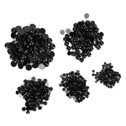 MOPFOL 500pcs Black Plastic Safety Eyes - Flat Bottom Domed Buttons for Doll Making, DIY Crafting & Sewing Accessories(S) - size: S