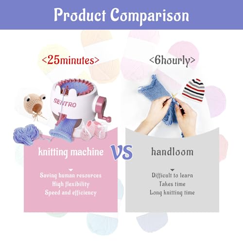SENTRO Knitting Machine, 22 Needles Knitting Machines for Kids, Crochet Knitting Machine Kit for Sock/Hat/Pumpkin - size: 22 Needles