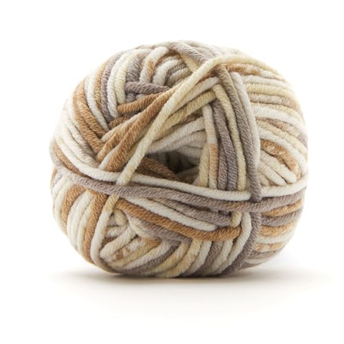 Loops & Threads Sand Dune Bulky Twist Multi Yarn – Bulky Weight Yarn for Knitting, Crochet, Weaving, Arts & Crafts, 15 Pack - color: Sand Dune