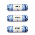 Caron Simply Soft Worsted Yarn - Saturday Blue Jeans Ombre, Acrylic, 3 Pack of 141g/5oz, 235 Yards, Knitting/Crochet - color: Saturday Blue Jeans Ombre, size: 3 Pack, style: Simply Soft