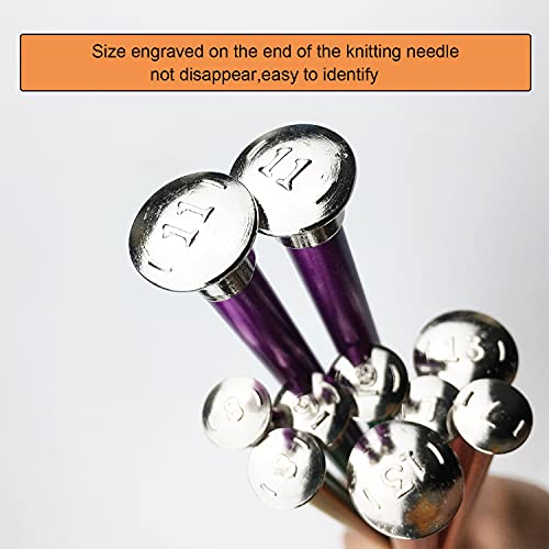 Mdoker 13.8 Inch Aluminum Knitting Needles,Colored Straight Single Pointed Metal Sweater Knitting Needle for DIY Knitting Projects,Size US 6(4mm) - color: Purple, size: US 6(4.0mm)
