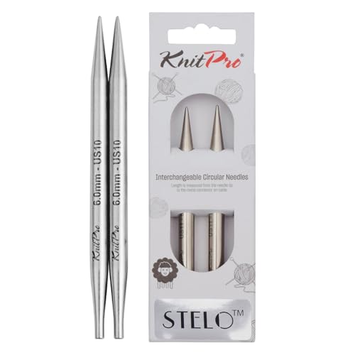 KnitPro Stelo Lace Interchangeable Tips 4" (10cm) | US Size 10 (6mm) - size: US Size 10 (6mm)