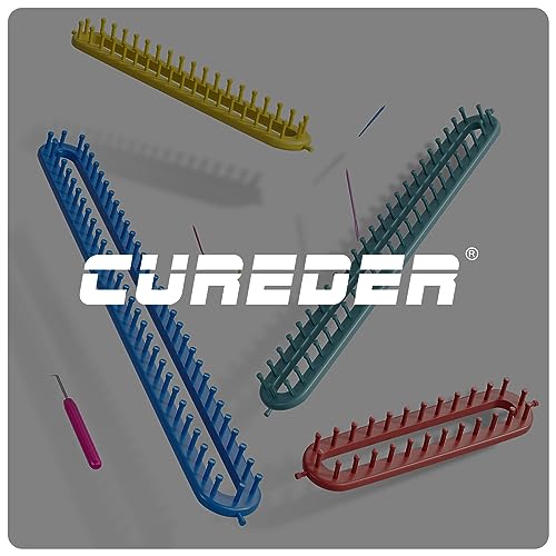 cureder Knitting Loom Long Knitting Loom Kit- Set of 4 Plastic Looms Knitting with 2 Knitting Yarn Loom Needle and 2 Plastic Loom Pick, Fit Craft Kit Tool for Giveaways Souvenirs, Gifts