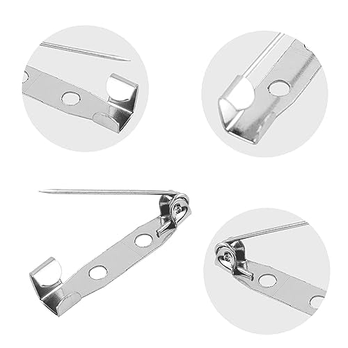 50 Pcs Silver Bar Pins, Safety Pins - Secure Back Clasp - Reliable Brooch Pins for Various Uses Locking Pins Backs Safety Clasp Brooch (25MM, Silver) - size: 25MM