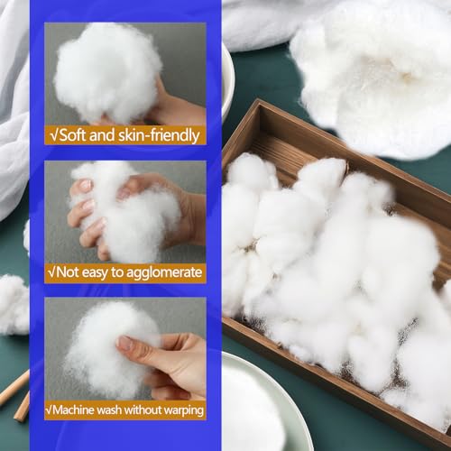 450g/15.8oz Polyfill Stuffing for Stuffed Animals,Toys, Cloud Decorations | Hypoallergenic Soft Pillow Filling Stuffing, High Resilience Fill Fiber, Machine Washable, Natural White - size: 450g/15.8oz