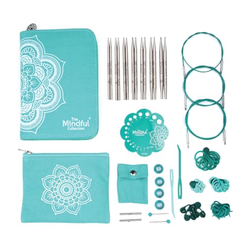 KnitPro The Mindful Collection Hope Interchangeable Needles Set 5" (13cm) | 7 US Sizes (2.5-8) with Accessories - size: Hope
