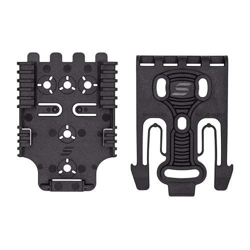 Safariland QLS 1-2 Quick Locking System Kit, Platform Attachment for Duty Holsters and Accessories with Locking Fork and Receiver Plate - Level 1 Retention, Black