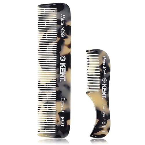 Kent FOT TW - 81T TW Beard Comb Set Pocket for Men - Pocket Combs Kit for Men for Travel and Home, Mustache Comb for Mens, Mini Beard Set for Mens Grooming, Handmade Combs Grooming Set - color: White Tokyo