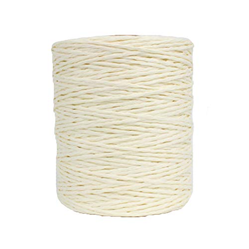 Natural Cotton Rayon Raffia Yarn Cream Crochet Summer Sun Hat Beach Bag Yarns, Straw Knitting Materials,280 Meters/306 Yards - color: Cream