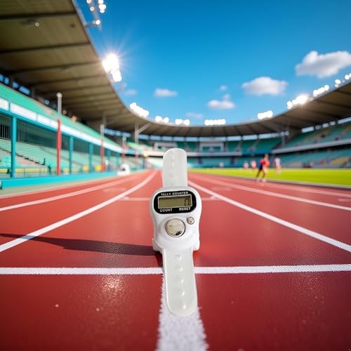 Finger Tally Counter,LED Digital,Clicker Counter,Digital Electronic Tasbeeh Counters,Handheld Number Click Counter,Electronic Counter Tally Counter,Track and Field Lap Counters (White)