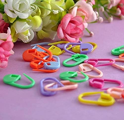 100 Pcs Mix Color Knitting Crochet Locking Stitch Markers Craft Needle Clip Markers Holder Knitting Stitch Counter Pins Durability and Fashion Knitting and Crochet