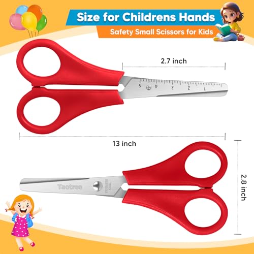 Kids Scissors Bulk of 48-Pack, Taotree 5" Kid Scissors for School Office | School Supplies, Craft Supplies, Small Blunt Tip Safety for Toddler Child Student Classroom Teacher Scrapbook Scrapbooking - color: 48 Pack