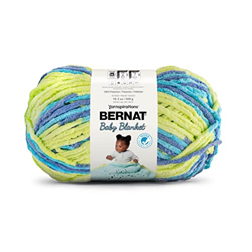 Bernat BABY BLANKET BB Handsome Guy Yarn - 1 Pack of 10.5oz/300g - Polyester - #6 Super Bulky - 220 Yards - Knitting/Crochet | #6 Super Bulky Yarn, 100% Polyester, Soft Baby Blanket Yarn for Crochet, Knitting & Crafts, 220yds, 300g/10.5oz, 1 Pack - color: