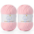 Fluffy Chenille Yarn for Crocheting，Baby Yarn for Crocheting Soft，2 Pack of 100g/3.5oz Velvet Amigurumi Yarn ，Fingering Weight Yarns for Crocheting Baby Blankets、DIY Craft.(2 Light Pink) - color: [2 Light Pink]