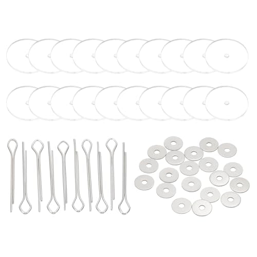 PATIKIL 24mm Doll Joints, 10 Set Removable Cotter Pin Joints Connector and Acrylic Tray for Bear Limbs Making Head Joints DIY Crafts Accessories - size: 24mm