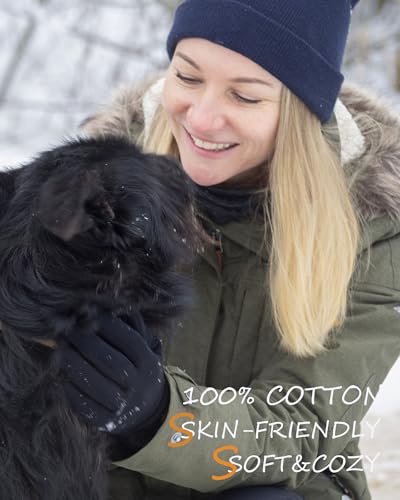 100% Cotton Beanie Lengthen Cuffed Beanies Knit Winter Hats Unisex | Double-Layer Warmth,Ultra-Soft 100% Cotton Knit,Long Non-itchy,Snug No-Slip Stretch Fit,Warm Winter Skull Cap - color: 1-navy Blue