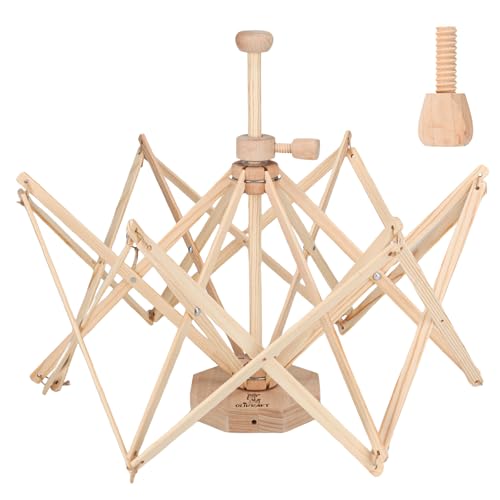 Olikraft Complete Knitting Loom Kit and Wooden Yarn Swift - Round Knitting Looms, Chunky Blanket Loom, Hat Loom, Scarf Loom, with Lightweight Reverse Yarn Umbrella Swift for Knitting & Crocheting