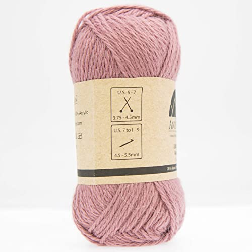 [ Set of 3 Small Gorgeous Skeins ] Alpaca Yarn Blend [ Umayo ] [ DK ] #3 (5.25 Ounces/150 Grams Total) Lovely and Soft to Enjoy Knitting - Crocheting - Weaving [ Pink Mauve ] - color: Pink Mauve