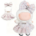 Doll Clothes for Labubu 15cm/17cm Dolls,Outfit for Labubu,Dress and Hairpin Set for Labubu Dolls Cute Stylish Dress Up Set(NO Doll) - color: Pink 2