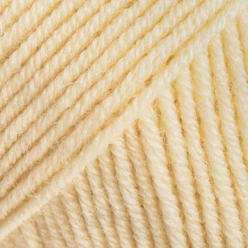Premium Merino Yarn 4Ply Wool, Superwash Baby Merino - 100% Pure Extra Fine Merino Knitting Crochet Wools 50G Ball - color: Buttercream (09), size: 1 Unit