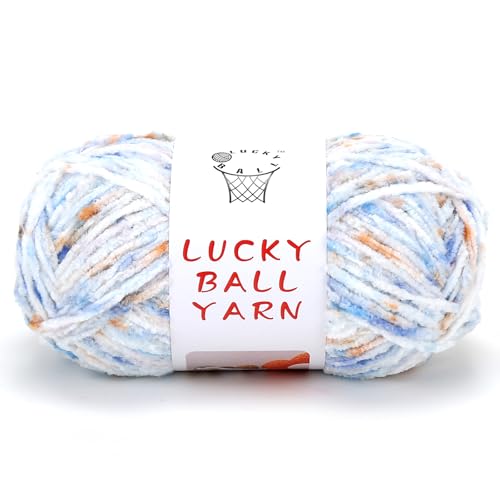 LUCKY BALL Chenille Yarn, 100g/230 yd #4 Velvet Crochet Yarn(Nebulae) | 100% polyester #4 medium velvet yarn; 4mm strand; 100g/230 yd; for amigurumi, plushies, hats, scarves, baby crafts - color: 1Nebulae
