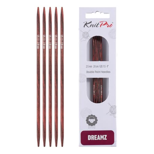 KnitPro Dreamz Double Pointed Needles 8" (20cm) | US Size 1.5 (2.5mm) - size: US 1.5 (2.50mm)