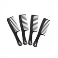 4 Pcs Wide Tooth Combs for Disentangling and Styling Long, Curly Hair (Black) - style: Wide tooth comb