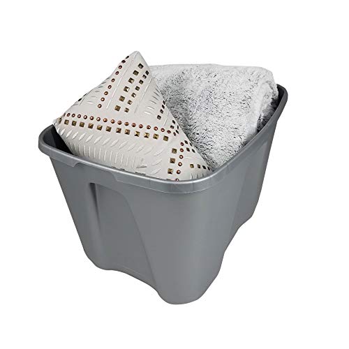 HOMZ Standard Plastic Storage Container - color: Titanium Silver, size: 18 Gallon (4 Pack)