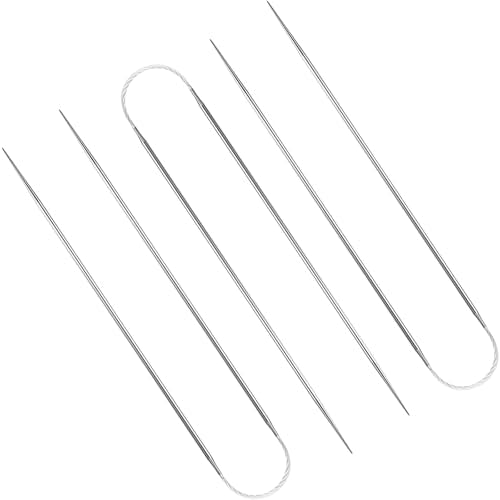 2.0MM Double-Pointed Flexible Knitting Needles 3-Piece Set, 9 Inch/23cm Circular Knitting Needles Stainless Steel Needles for Small Projects DIY Knitting - size: Size US 0 (2mm)