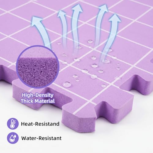 Blocking Mats for Knitting & Crochet Projects, for Knitting & Crochet Projects, Foam Board Design, Includes 50 T-Pins for Yarn Craft Blocking, (12” x 12” 4 Pack)
