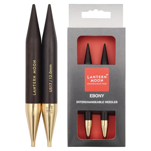Lantern Moon Ebony Wood Interchangeable Circular Knitting Needles 5" (13cm) | US Size 17 (12mm) - size: US 17 (12mm)