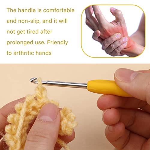 QMNNMA 3.5 mm Crochet Hook, Ergonomic Crochet Hooks for Arthritic Hands | Crochet Needles for Yarn, Extra Long Knitting Needles for Beginners and Crocheting Yarn, Good for Making Blankets - size: 3.5mm