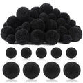 SEPGLITTER 60Pcs Large Halloween Black Yarn Pom Poms for DIY Crafts Decor | 1.5 and 1 Inch, Black Yarn Puff Balls, Crush-Proof, Halloween Pompoms for Wreath Garland Costume DIY Arts, Decoration Supply - style: Black Style