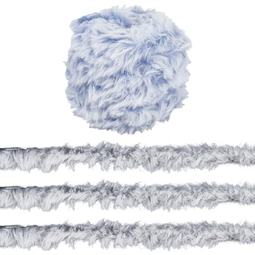 2 Rolls 139.98 Yards Faux Fur Yarn Soft Touch Chunky Fuzzy Velvet Yarns Bulky Plush Colorful Fancy Thread for Crocheting Knitting Sweaters Hats Scarves Blanket Rug DIY Craft Supply