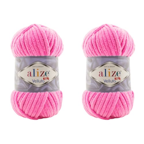 Velluto Yarn 100% MicroPolyester Baby Blanket Velvet Lot of 2 skn 150 Yards 2x100gram, Yarn Weight:Super Bulky (121 - Wedding Pink) - color: 121 - Wedding Pink