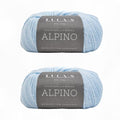 Luca-S ALPINO - Alpaca & Merino Yarn – 2 Skeins of Super Soft Aran Weight Yarn for Knitting & Crochet, 3.5 oz (100g), 164 yds (150m) Total, 60% Alpaca / 40% SF Merino - color: Sky Blue 07, size: 2 Pack