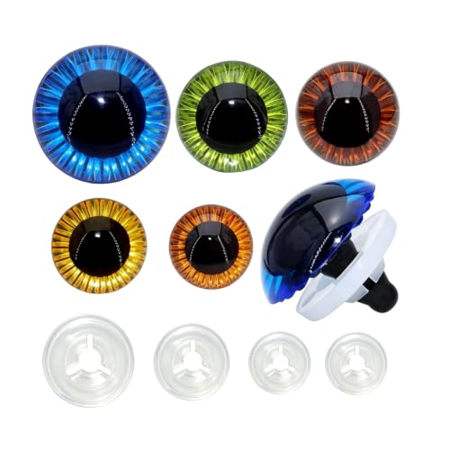 ARTCXC 50pcs 5size 11-23mm Safety Eyes for Crocheting | 50pcs Eyes + 50pcs Washers,Premium Material, Flower Texture Designed, for DIY Amigurumi Decor - color: Colors mixed