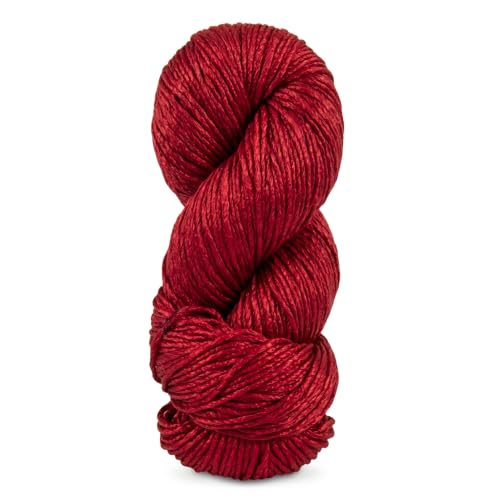 Regal Mulberry Silk Yarn - Worsted Weight - Single Ply Yarn - Solid Colors (Crimson Red) - color: Crimson Red