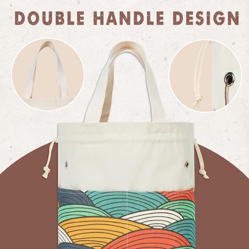 TOGETRUE Yarn Bag, Knitting Crochet Tote Bag, Yarn Storage Bags Organizer, Crochet bags for Crocheting Project, Store Skein Ball, Short Knitting Needle (Large, Color Arc) - color: Color Arc, size: Large