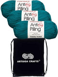 Premier Yarns Anti-Pilling Everyday Peacock 100-31 | 3 Skeins, Same Dye Lot, Project Bag, #4 Worsted, 100% Anti-Pilling-Acrylic, Ideal for Crochet or Knitting Blankets, Scarves - color: Dn100-31-Peacock