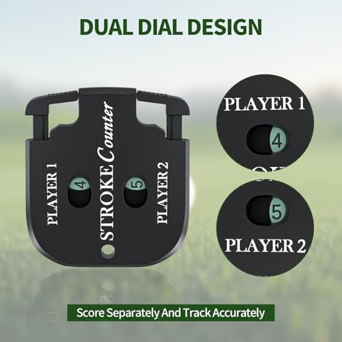 Mini Golf Stroke Counter Clicker,Dual Dial Scorekeeper Tool for 2 Players with Keychain, 2-Digit Manual Reset, Portable Golf Score Tracker for Game Scorekeeper,Golf Tournaments - size: 4PCS