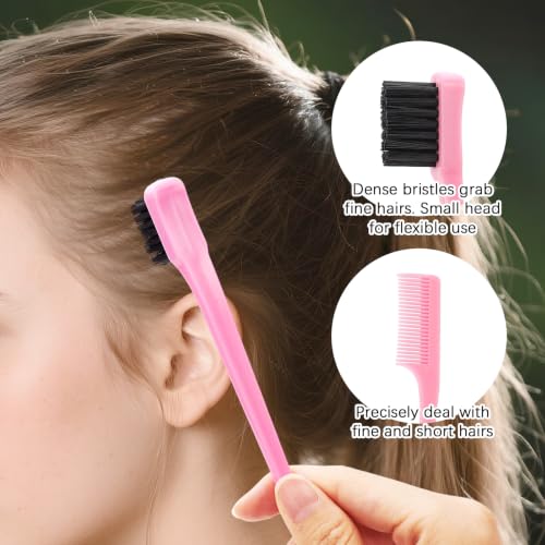 10Pcs Crochet Hooks for Hair Set for Passion Twist Crochet Hair Extensions | with 5 Crochet Needles, Edge Brush, Bristle Brush, Rat Tail Comb, 2 Gator Clips,Latch Hook