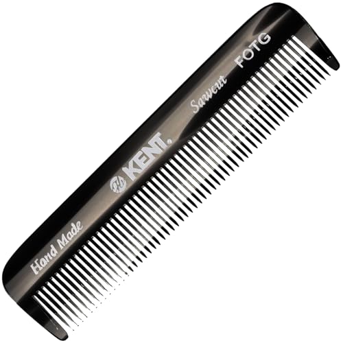 Kent FOT Black Graphite Fine Tooth Comb for Men - Handmade Pocket Comb for Travel, Styling, Fine or Thinning Hair, Mustache and Beard Care Handpolished Saw-Cut Made in England - color: Graphite, size: 3 Pack