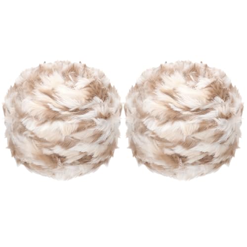 PATIKIL 70 Yards Fur Yarn, 2 Skeins 100 Grams Soft Plush Fluffy Chunky Polyester Faux Fur Eyelash Yarn for Crocheting Hand Knitting Blanket Hats Crochet Crafting, Chestnut Shell Color - color: Chestnut Shell Color