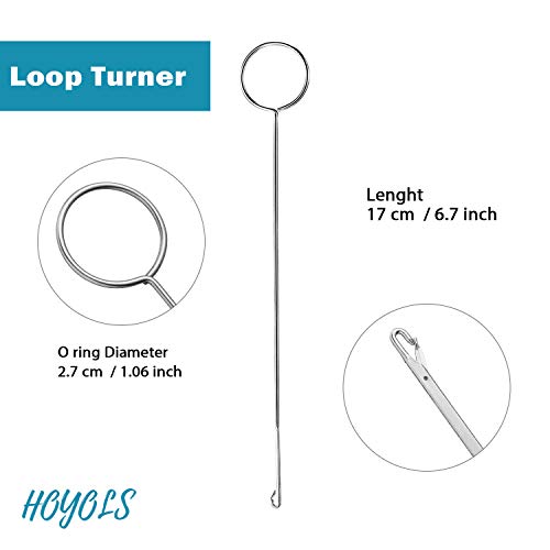 HOYOLS 7 Pcs Drawstring Threader Set | Elastic Bodkin, Loop Turner Tweezers, Quick & Easy Rethreading Tools, for Hoodies, Sweatpants, Sewing & Crafts