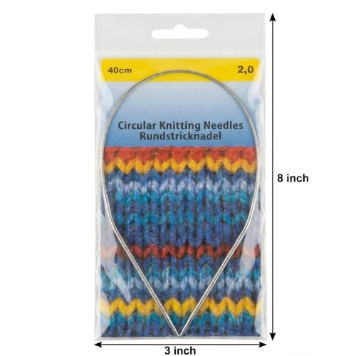 Stainless Steel Circular Knitting Needles 16 Inch / 40cm，US 0 （2mm） - size: 16 inch-0-(2mm)